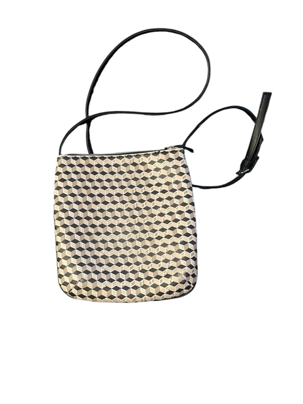 Kenneth Cole Reaction Black & Cream Patterned Crossbody - Picture 2 of 8